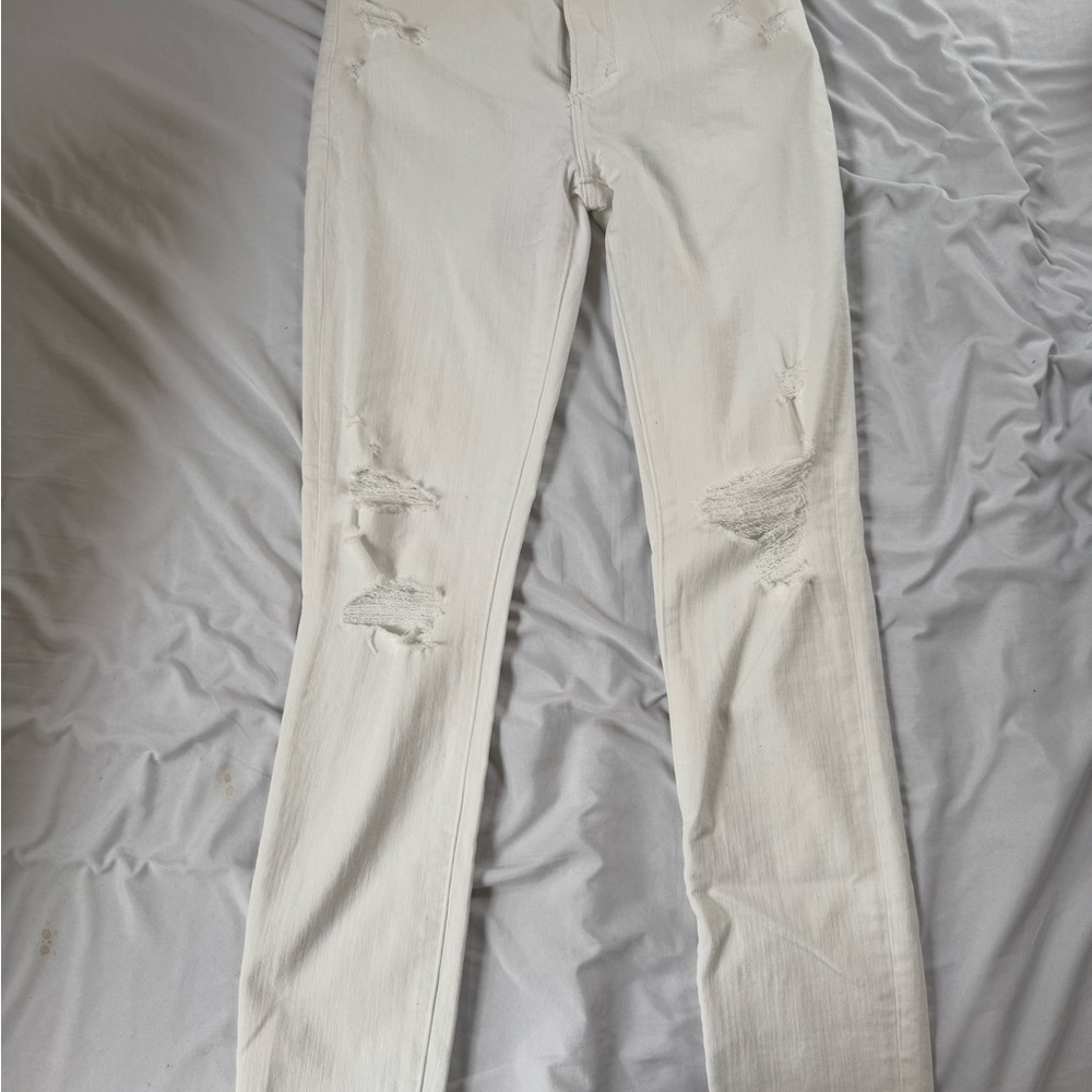 Abercrombie and fitch Distressed White Skinny Jeans